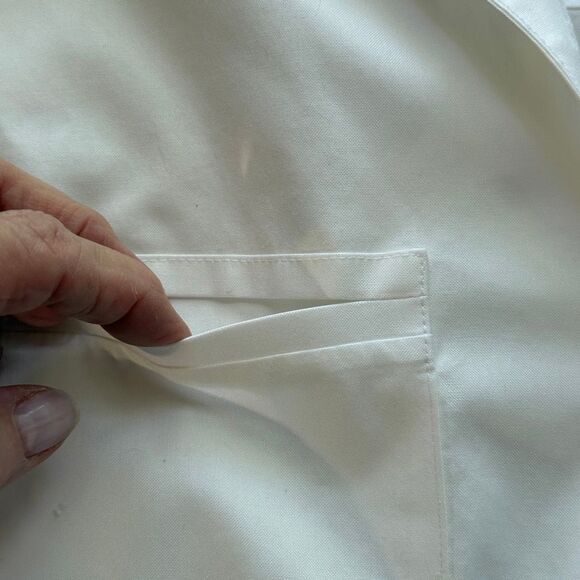 Chico's White Camp Shirt, No Iron Cotton, Size Medium - Picture 9 of 9